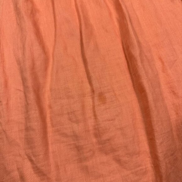 Sag Harbor Coral Linen Button Down Midi Dress 12 - Picture 2 of 5